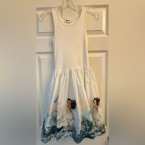 Molo Cassandra dress in organic cotton with a Wild Horses print. Size 10-12